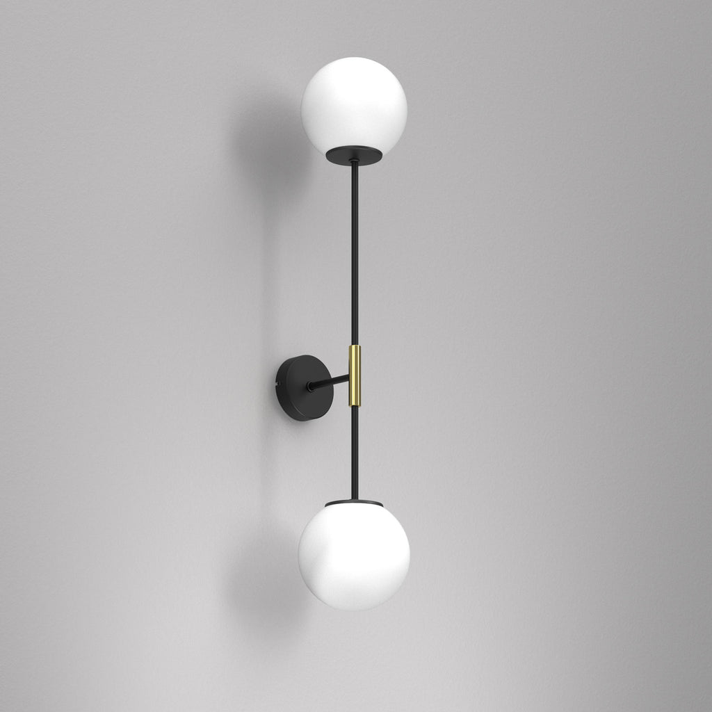 kinkiet Glame black/gold 2xE27