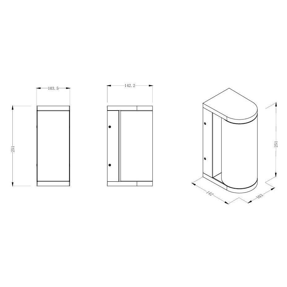 Maxlight Kinkiet Gardenia - Aluminium + pc - Czarny W0465