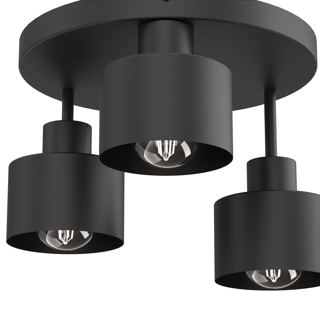 plafon Parkla klosz metal black 3xE27