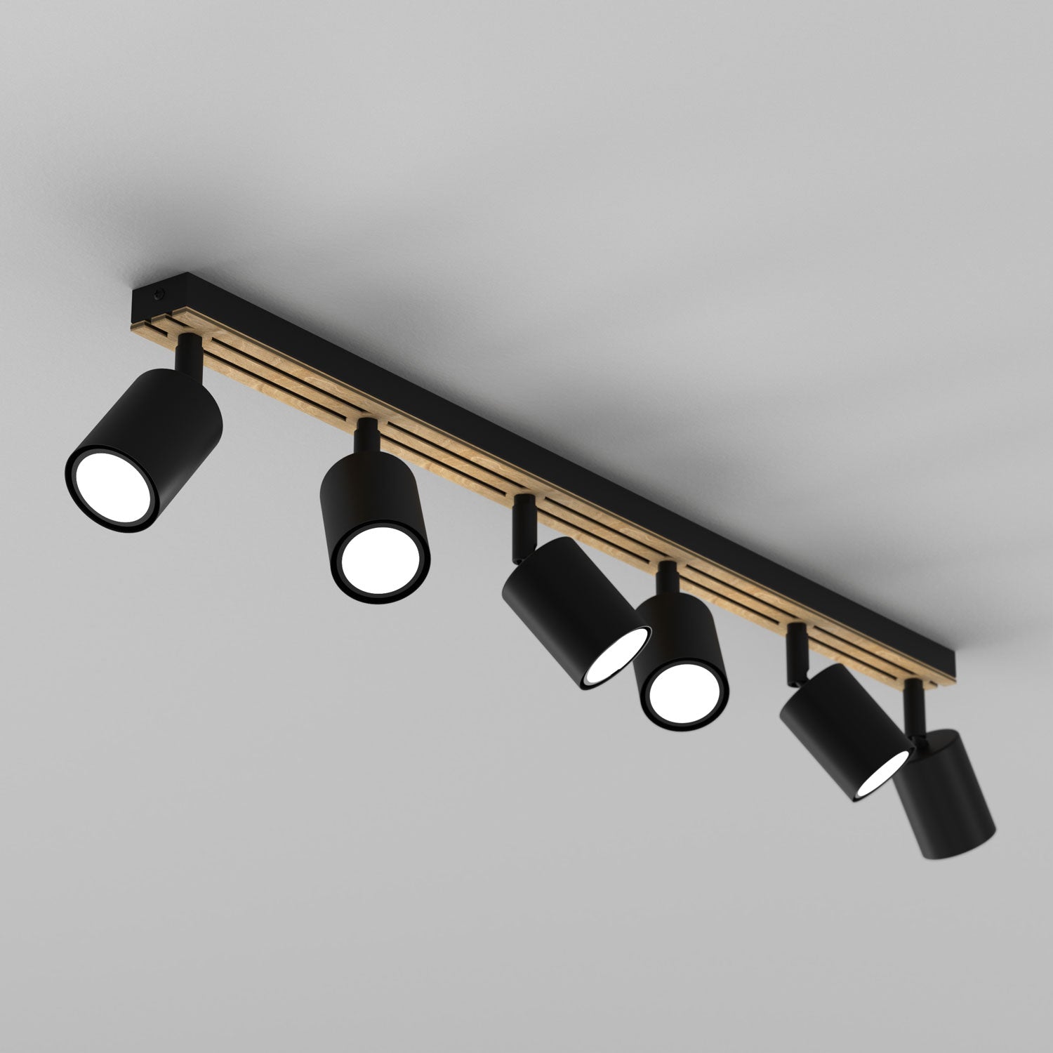 Spot Terra line 800 black/wood/black swivel 6xGU10 (Ceryfikat FSC 100%, SGSCH-COC-070615)