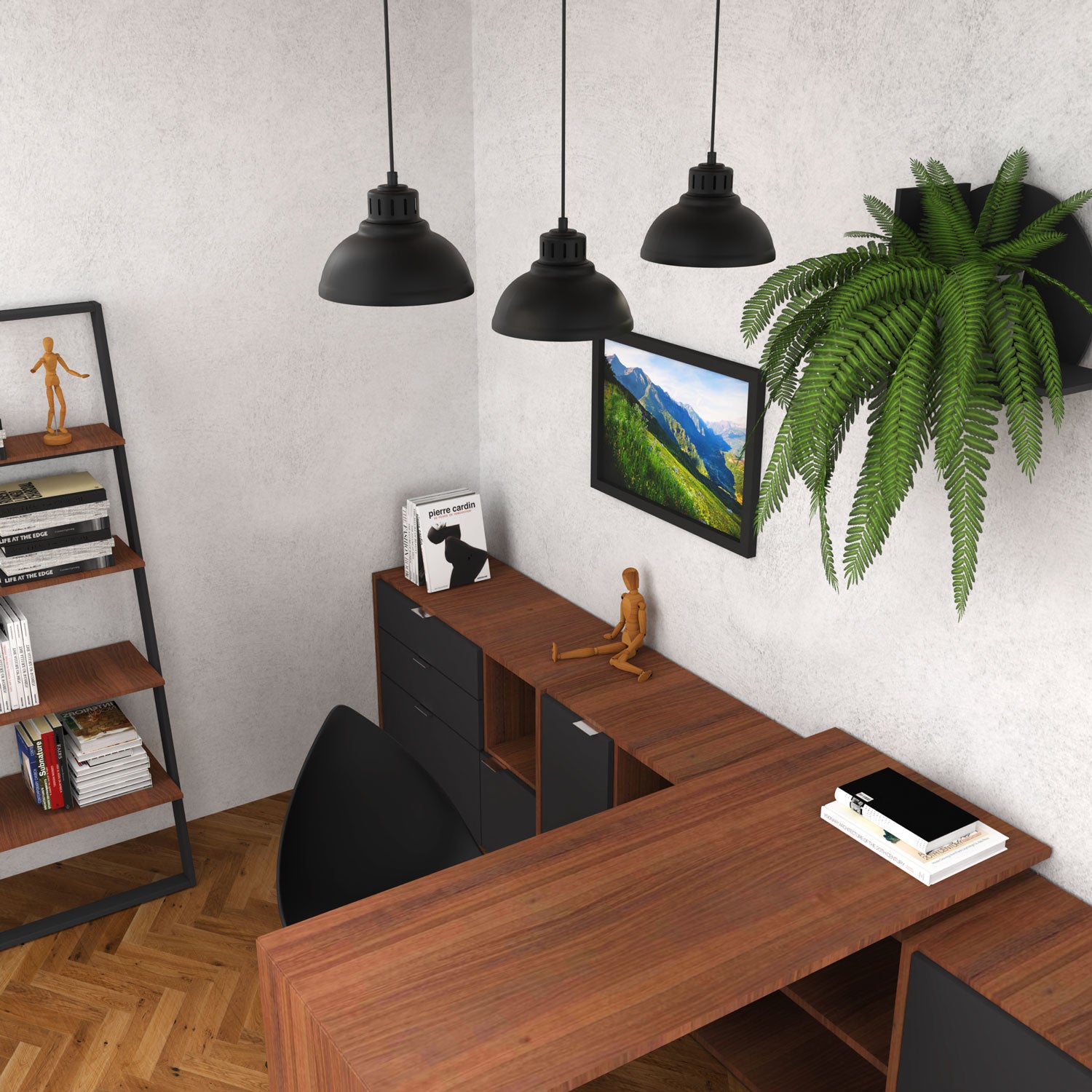 żyrandol Sven black 3xE27