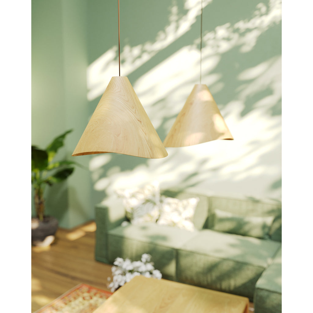 Maxlight Lampa wisząca Sakura - Metal + drewno - Drewno dębowe P0609