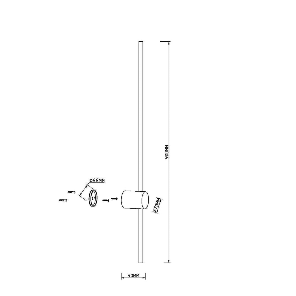 Maytoni Kinkiet Light stick - Aluminium - Mosiądz MOD237WL-L11BS3K