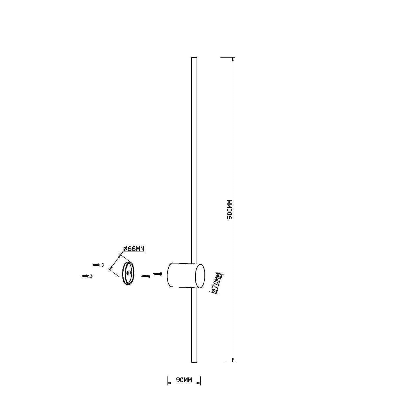 Maytoni Kinkiet Light stick - Aluminium - Mosiądz MOD237WL-L11BS3K