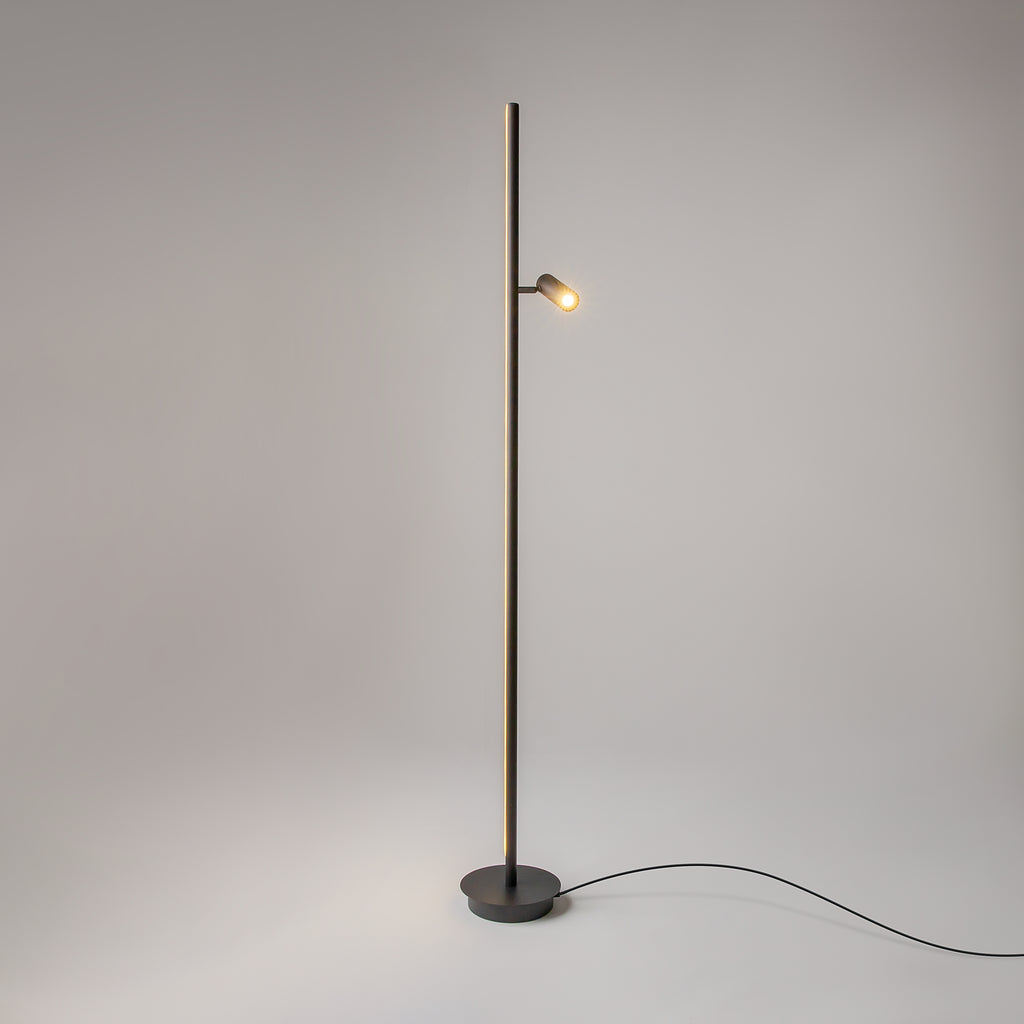 Maytoni Lampa podłogowa Thin - Aluminium - Czarny MOD395FL-L28B3K