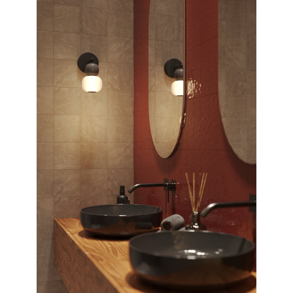 Maxlight Kinkiet Modern - Metal + szkło - Czarny W0400