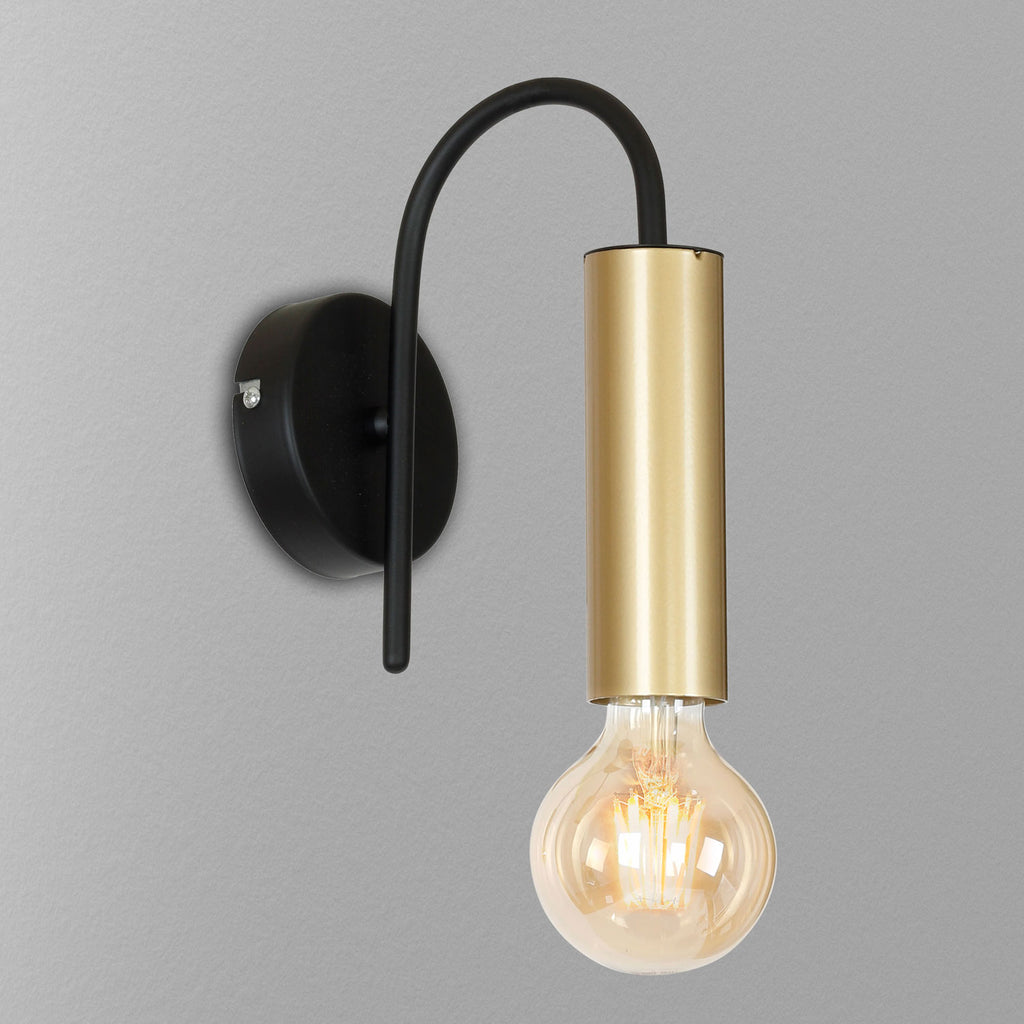 kinkiet Loppe black/gold 1xE27