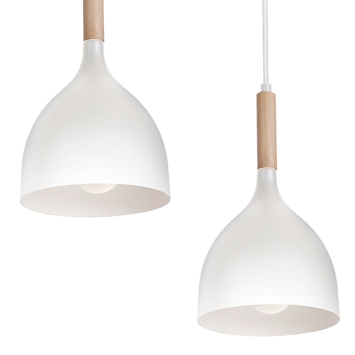 żyrandol line Noak wood white/natural wood 5xE14