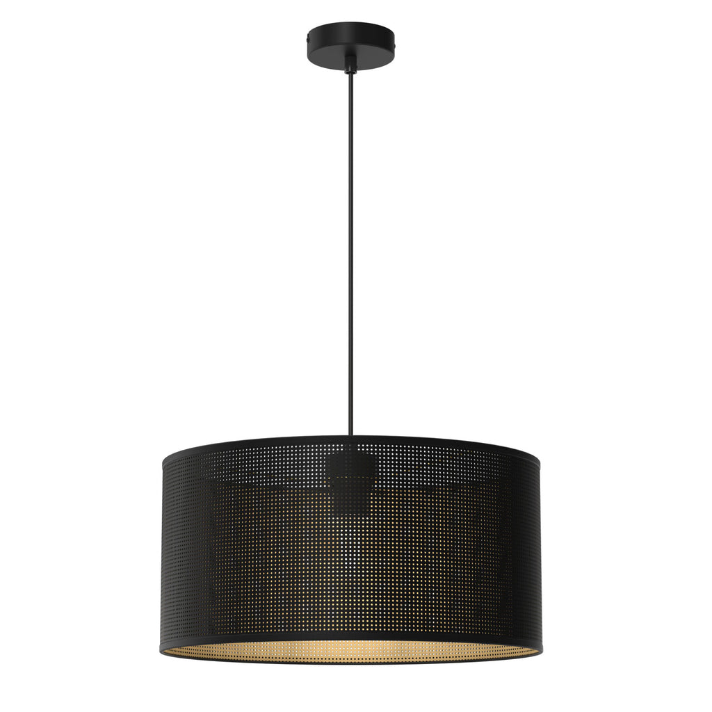 żyrandol Loft shade black, cylinder shade dia 400, h 200 black/gold 1xE27