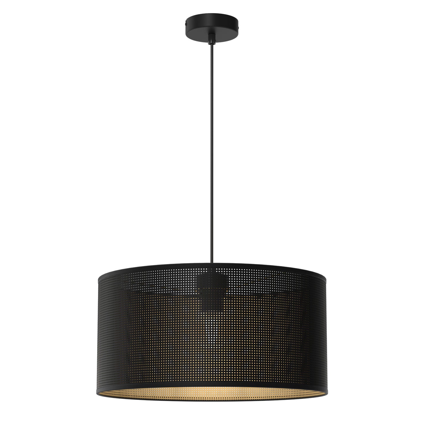 żyrandol Loft shade black, cylinder shade dia 400, h 200 black/gold 1xE27