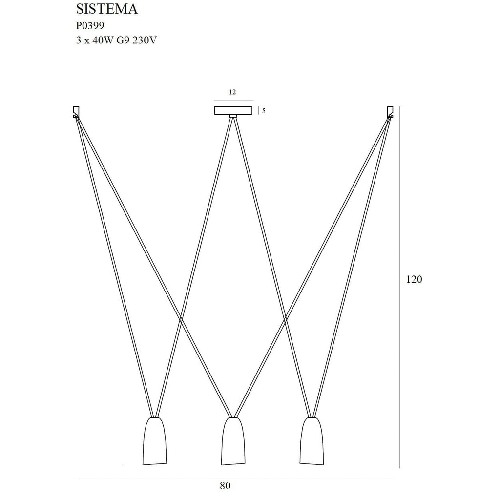 Maxlight Lampa wisząca Sistema III - Metal - Czarny P0399