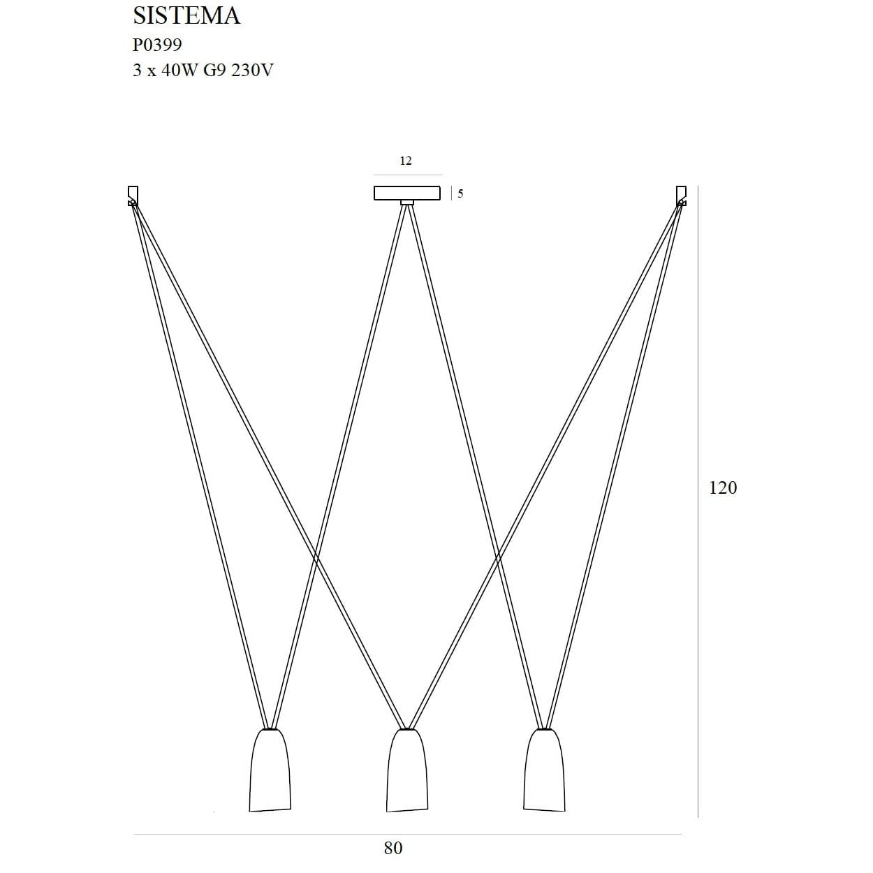 Maxlight Lampa wisząca Sistema III - Metal - Czarny P0399