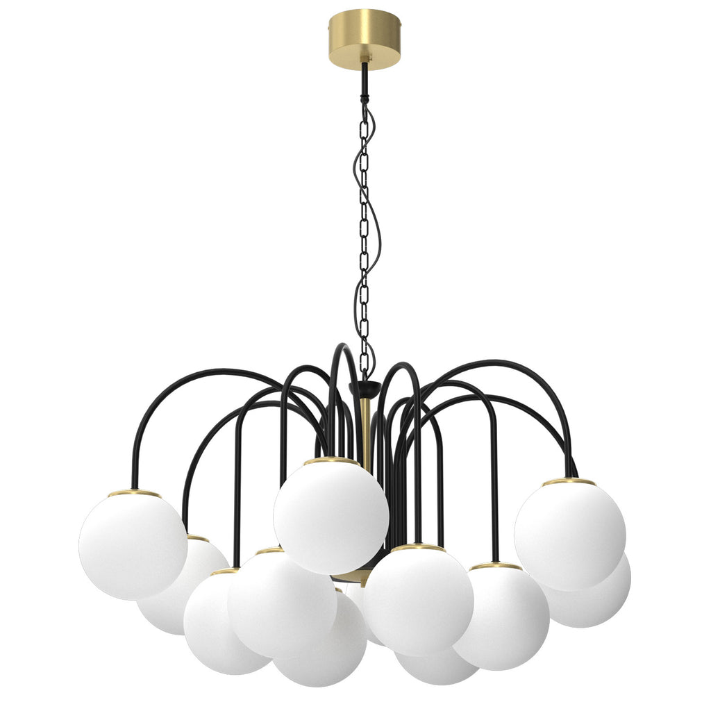 żyrandol Cambridge (glass 2815) black/brass 12xE14