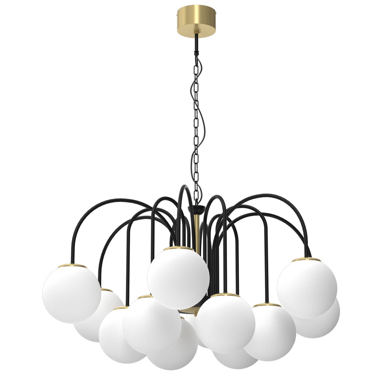 żyrandol Cambridge (glass 2815) black/brass 12xE14