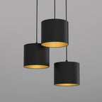 żyrandol Arden talerz dia 300, black, cylinder shade dia 180, h 150 black/gold 3xE27