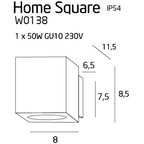 Maxlight Kinkiet Home Square - Aluminium - Biały W0138