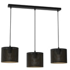 żyrandol Loft shade listwa, black, cylinder shade dia 180, h 150 black/gold 3xE27