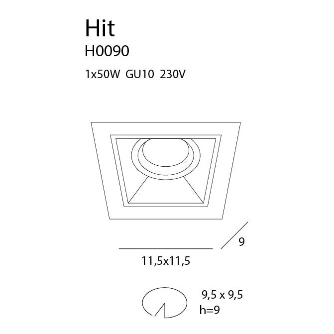 Maxlight Oprawa wpuszczana Hit I - Metal - Czarny H0090