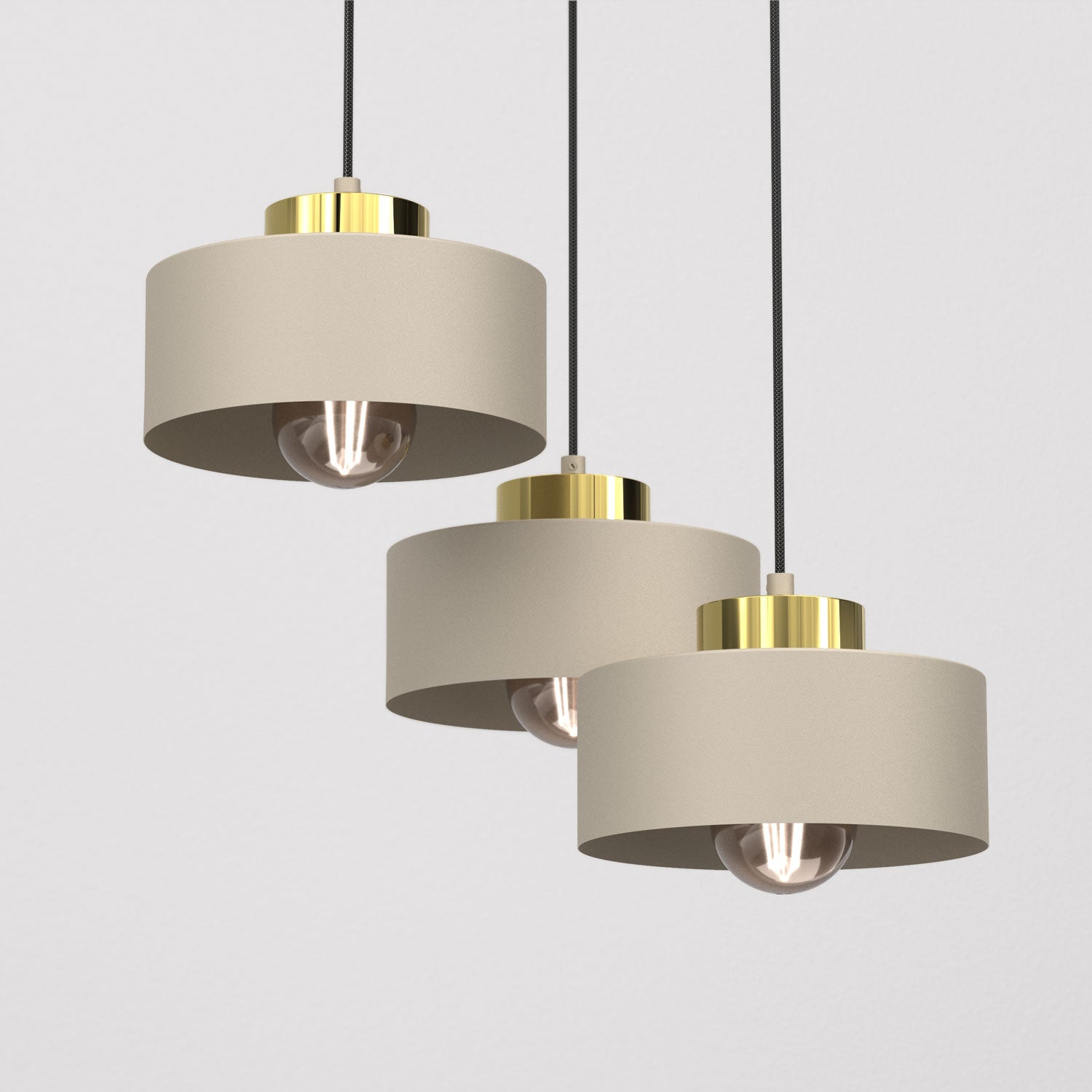 żyrandol Marti plate dia 300 mm beige/gold 3xE27
