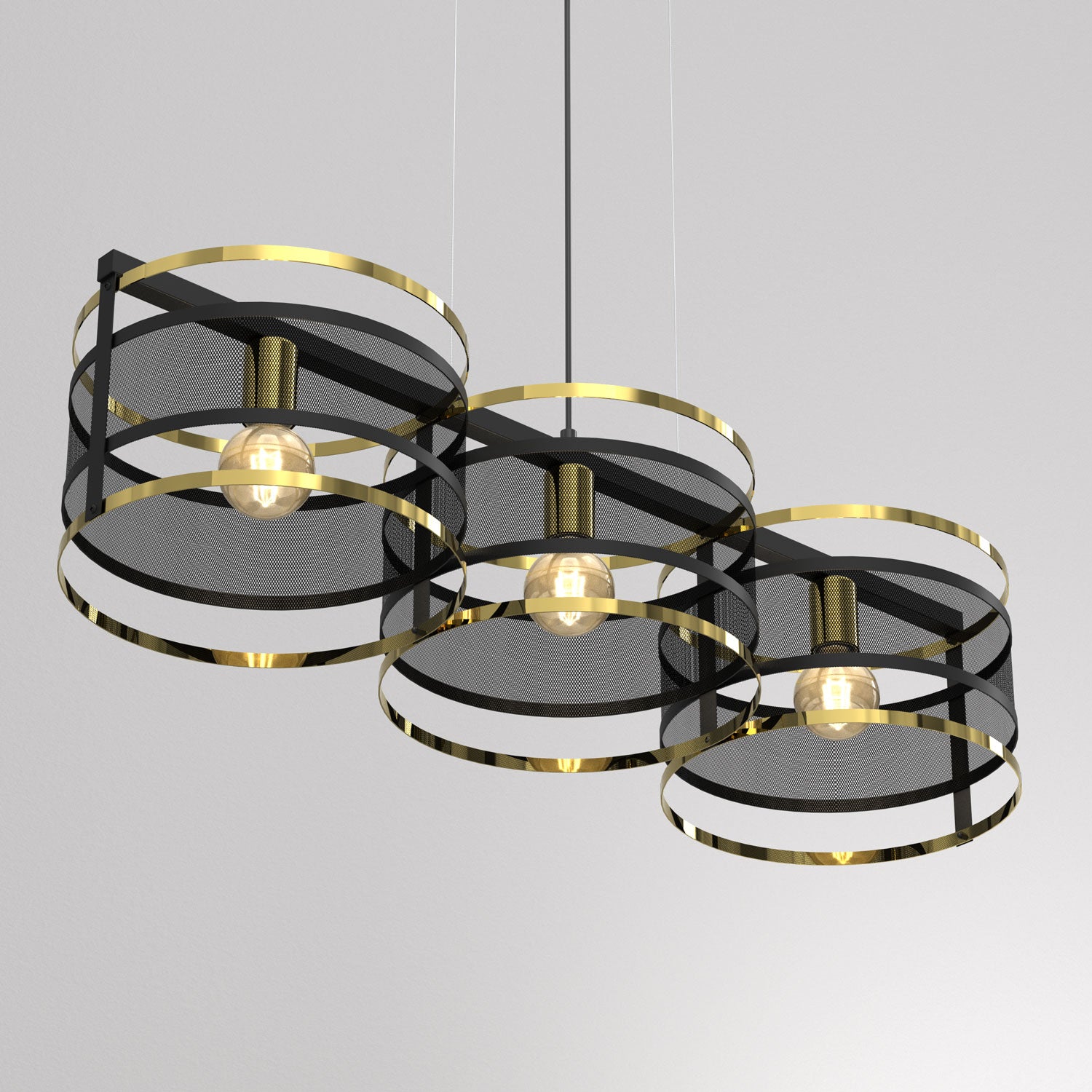 żyrandol Rim black/gold 3xE27