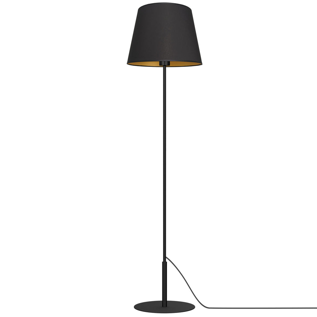 lampa podł. Arden prosta, black, cone shade dia 280/380, h 300 black/gold 1xE27