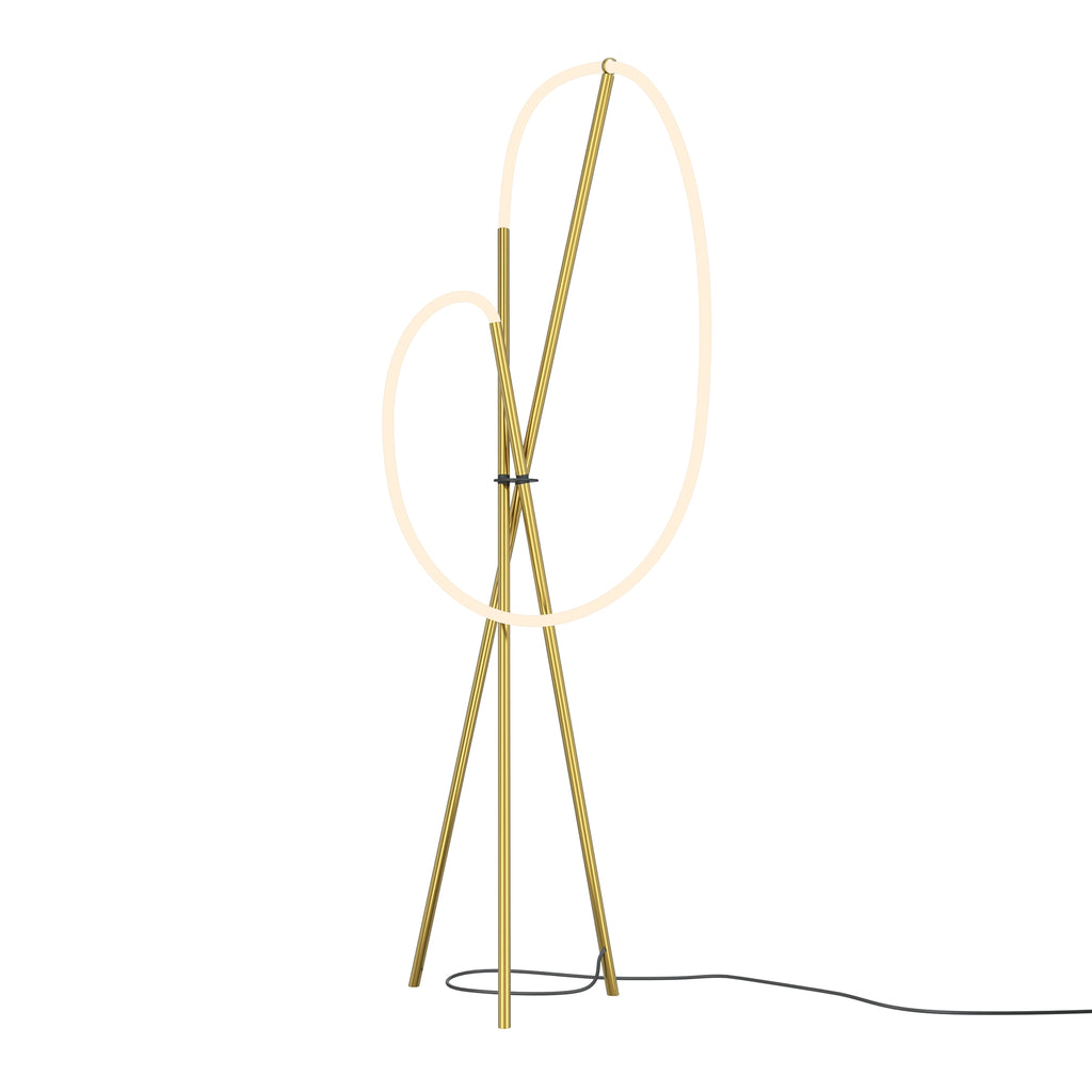 Maytoni Lampa podłogowa Crochet - Aluminium - Mosiądz MOD369FL-L36BS3K
