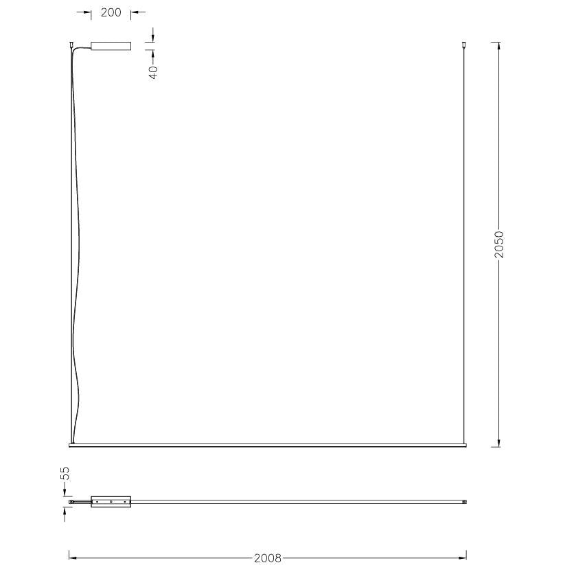 Maxlight Lampa wisząca Longi 50W - Aluminium - Czarny P0681