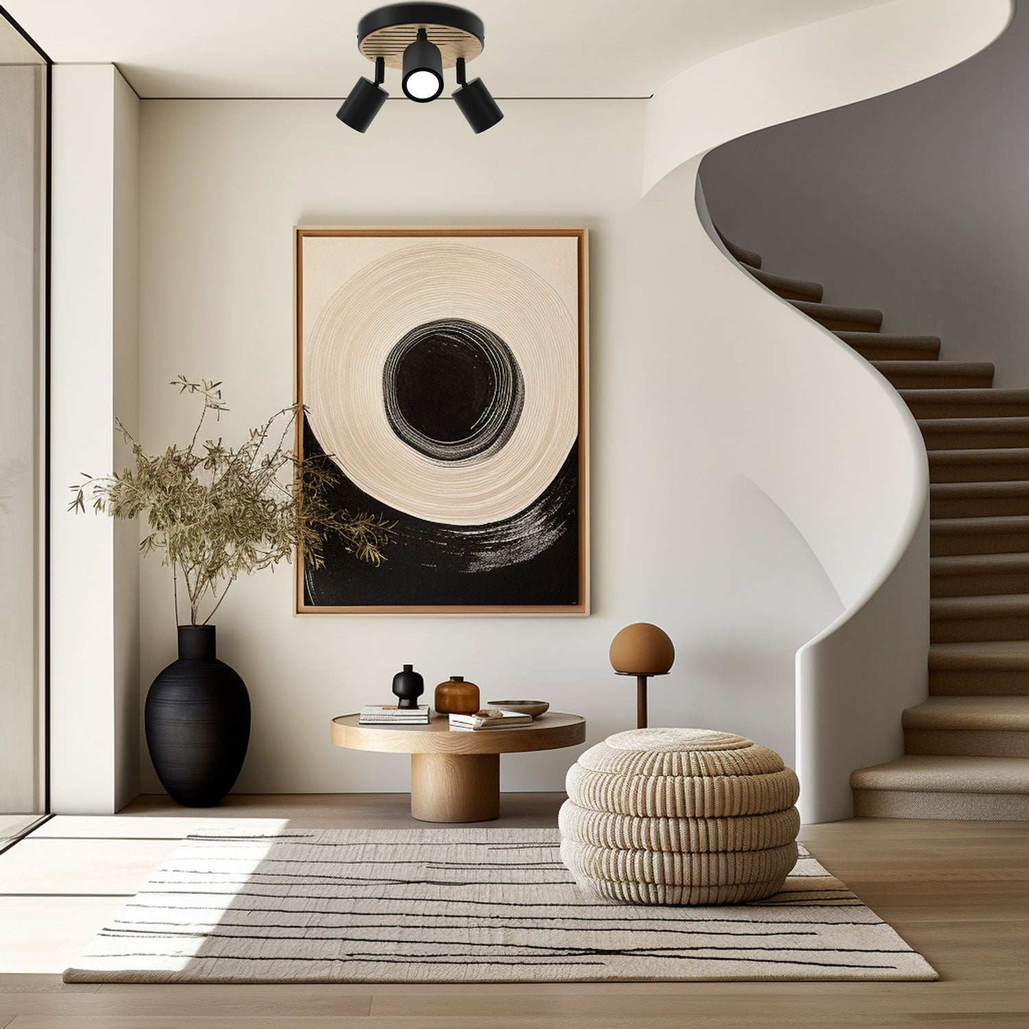 Spot Terra plate 200 black/wood/black swivel 3xGU10 (Ceryfikat FSC 100%, SGSCH-COC-070615)