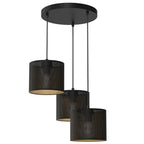 żyrandol Loft shade talerz dia 300, black, cylinder shade dia 180, h 150 black/gold 3xE27