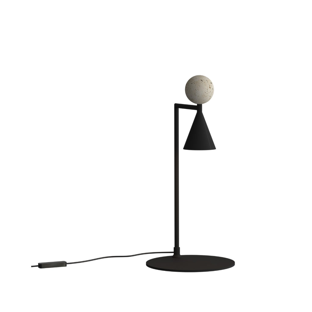 Maxlight Lampa stołowa Bingo - Trawertyn - Czarny T0070