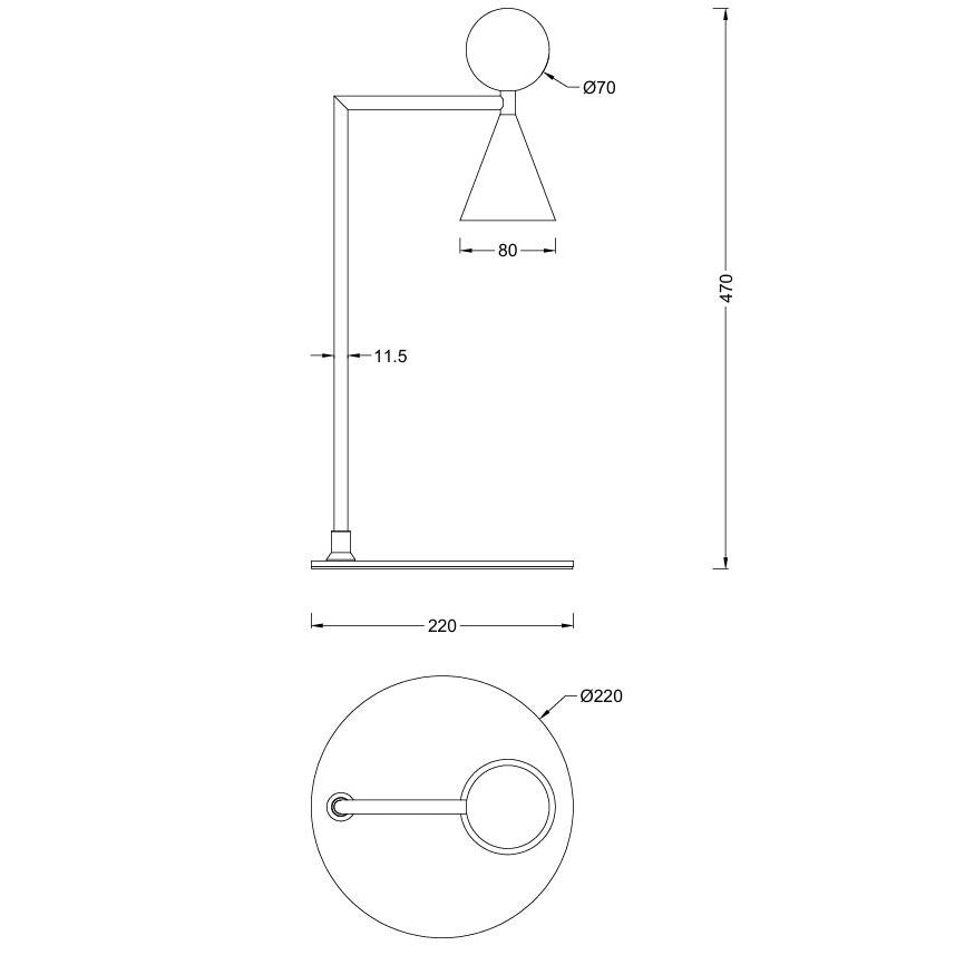 Maxlight Lampa stołowa Bingo - Trawertyn - Czarny T0070