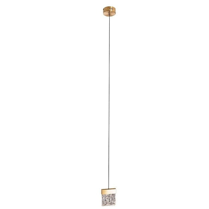 Maxlight Lampa wisząca Vetro - Stal nierdzewna + szkło - Złoty szczotkowany P0573D