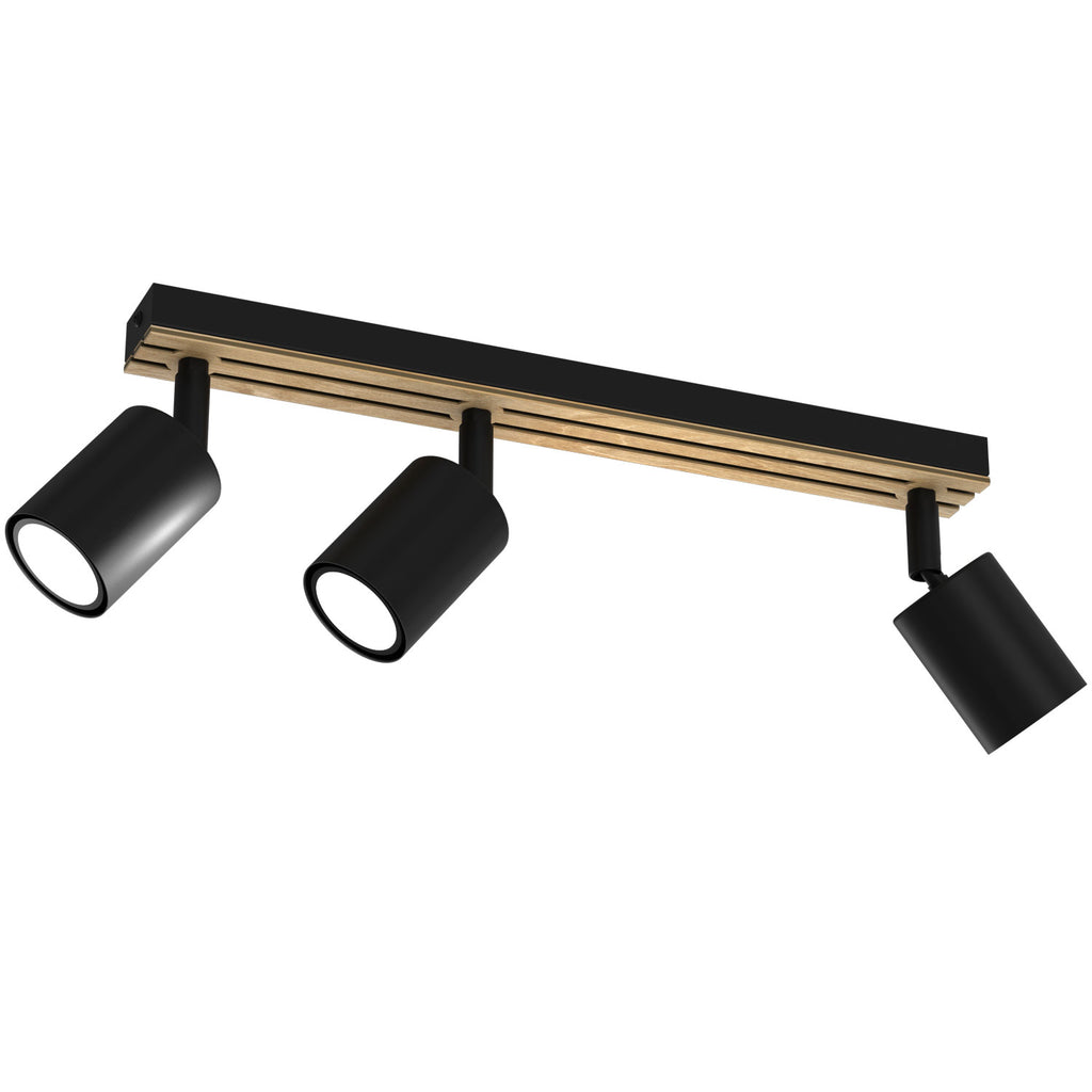 Spot Terra line 400 black/wood/black swivel 3xGU10 (Ceryfikat FSC 100%, SGSCH-COC-070615)
