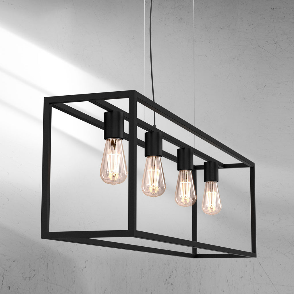 ceiling rectangular Frame black 4xE27