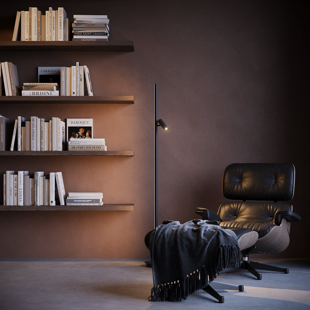 Maytoni Lampa podłogowa Thin - Aluminium - Czarny MOD395FL-L28B3K
