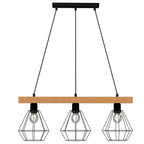 żyrandol Vastra (basket 185mm) black/natural wood 3xE27