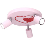 spot Fun Heart light pink plate dia 300, 3xGU10