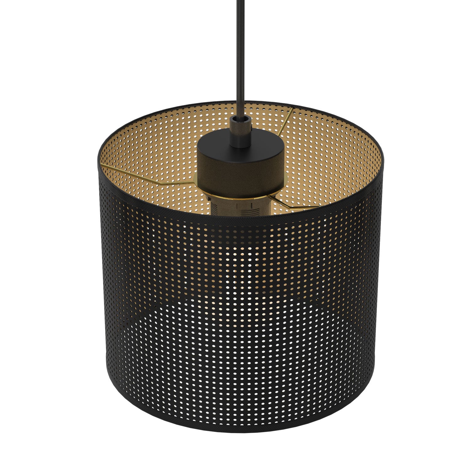 żyrandol Loft shade talerz dia 300, black, cylinder shade dia 180, h 150 black/gold 3xE27