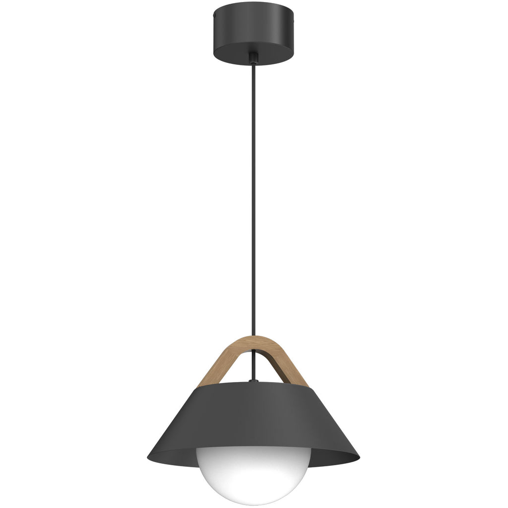 żyrandol Funda black/natural wood 1xE27