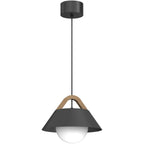 żyrandol Funda black/natural wood 1xE27