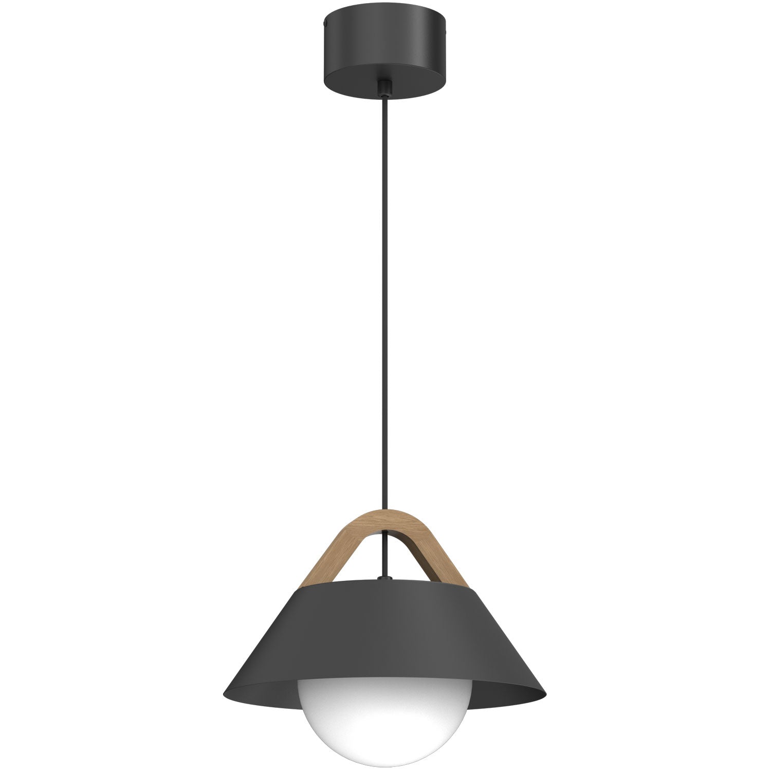 żyrandol Funda black/natural wood 1xE27