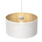 żyrandol Loft shade white, cylinder shade dia 400, h 200 white/gold 1xE27