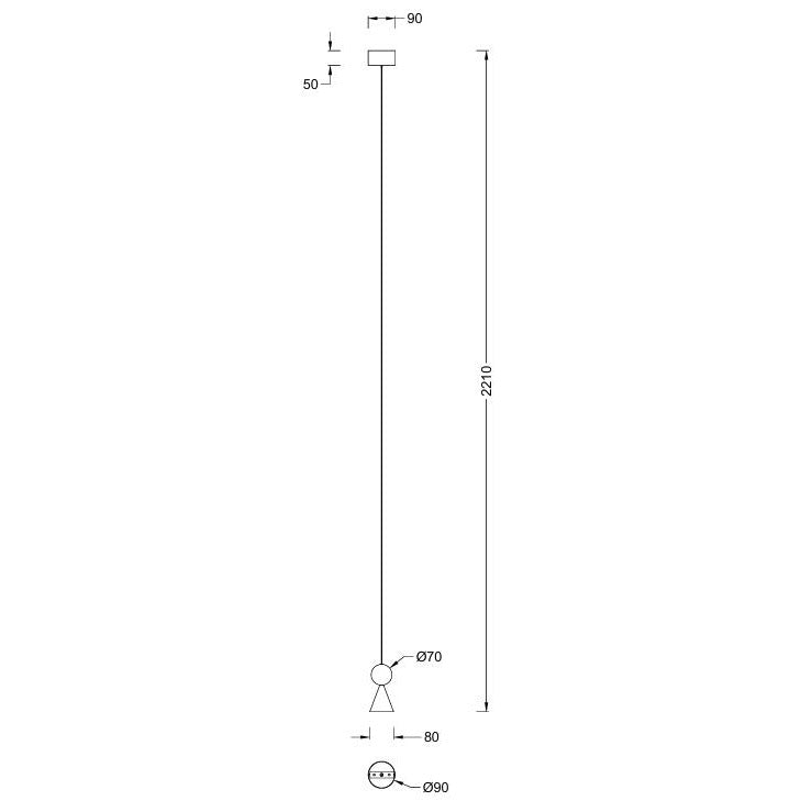 Maxlight Lampa wisząca Bingo - Trawertyn - Czarny P0683