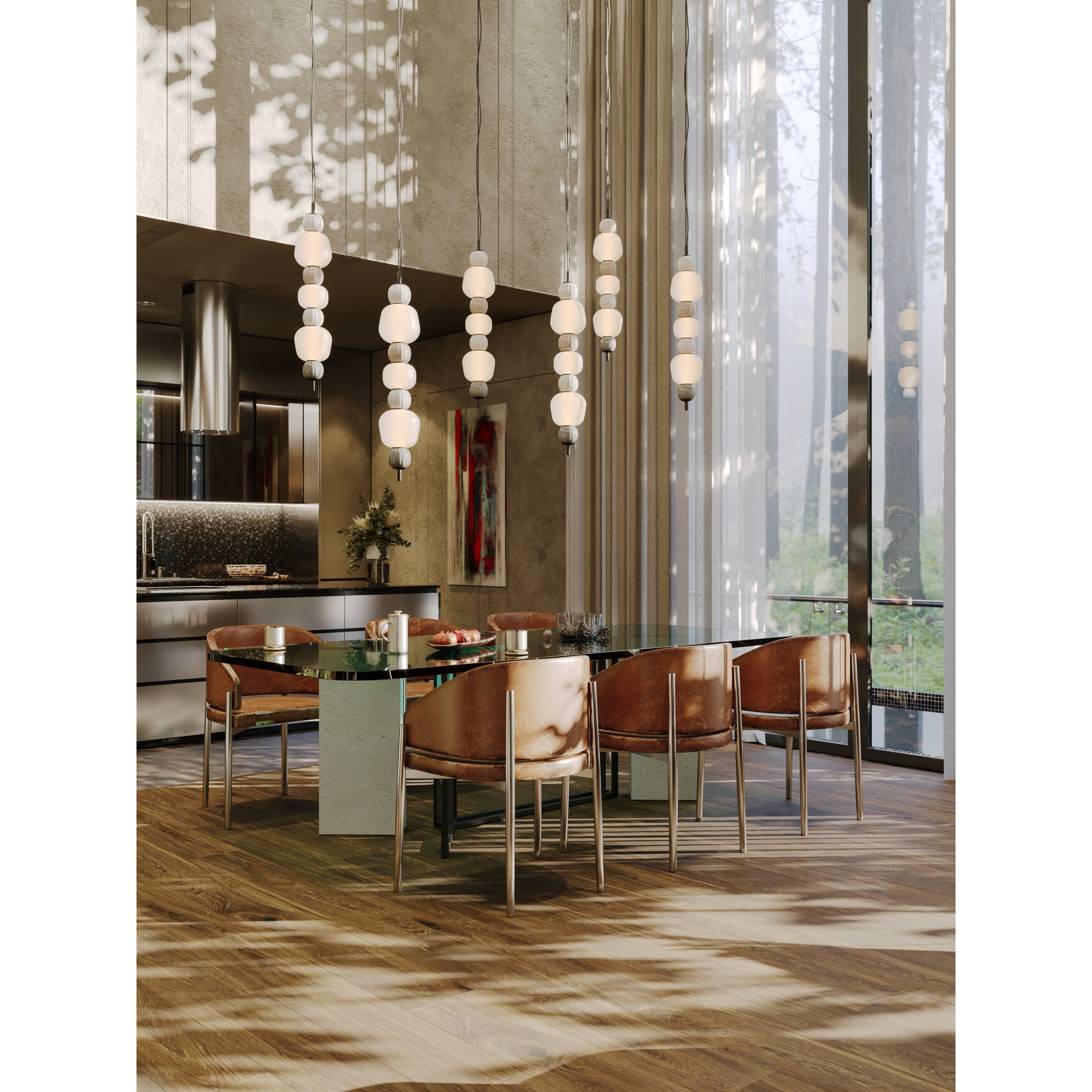 Maxlight Lampa wisząca Modern 28W - Metal + szkło - Czarny P0630
