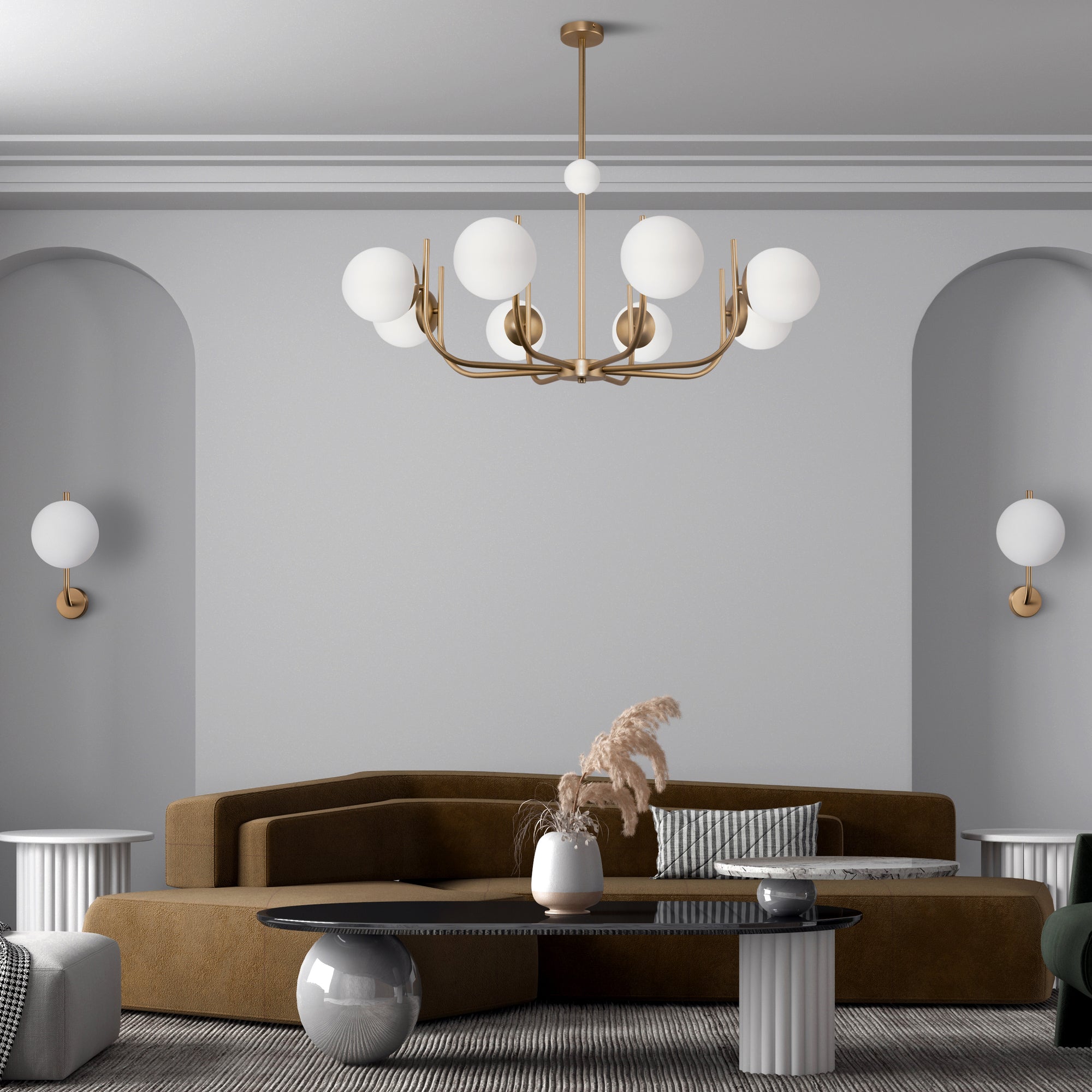Maytoni Lampa wisząca Rendez-vous - Metal - Brąz MOD109PL-08BS