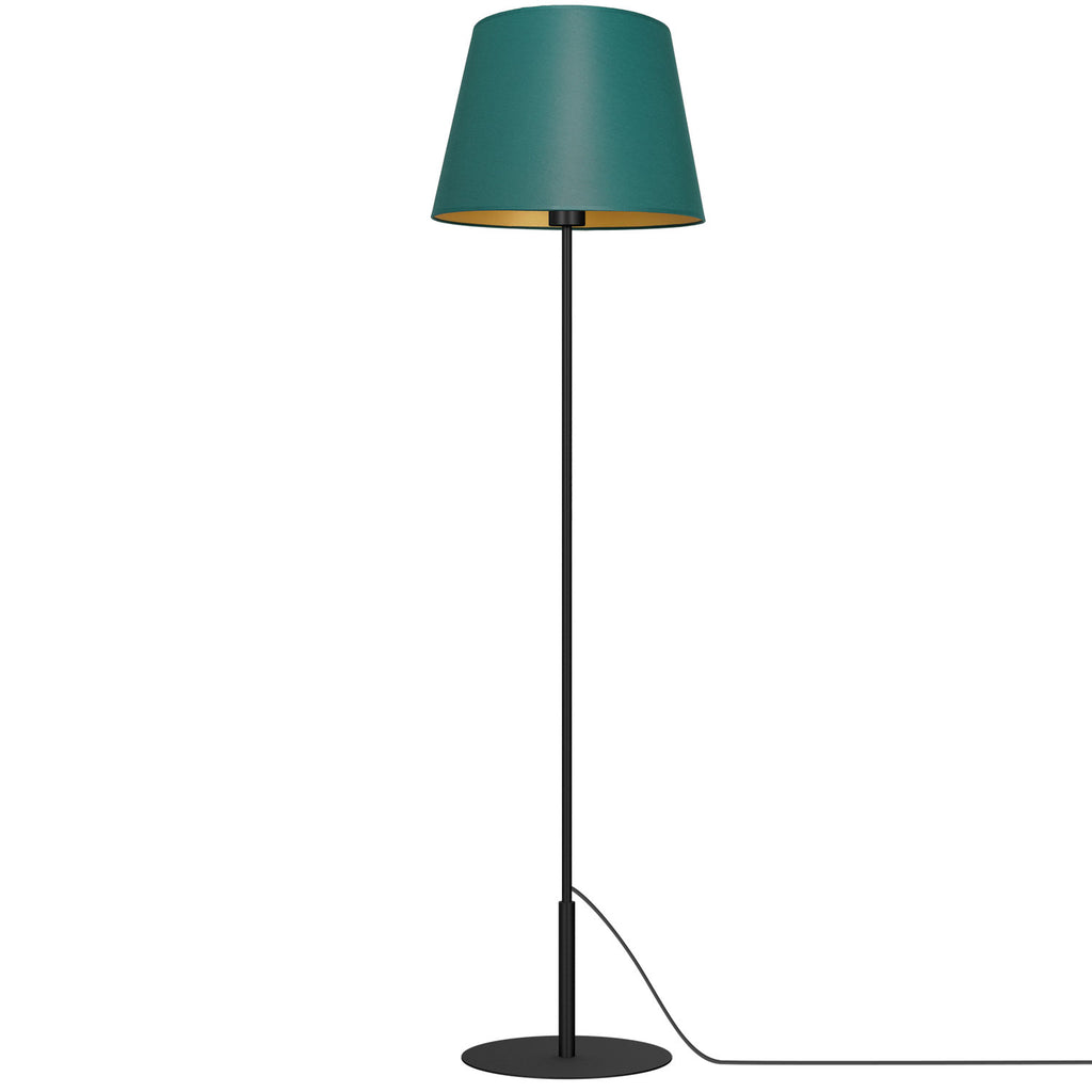 lampa podł. Arden prosta, black, cone shade dia 280/380, h 300 green/gold 1xE27