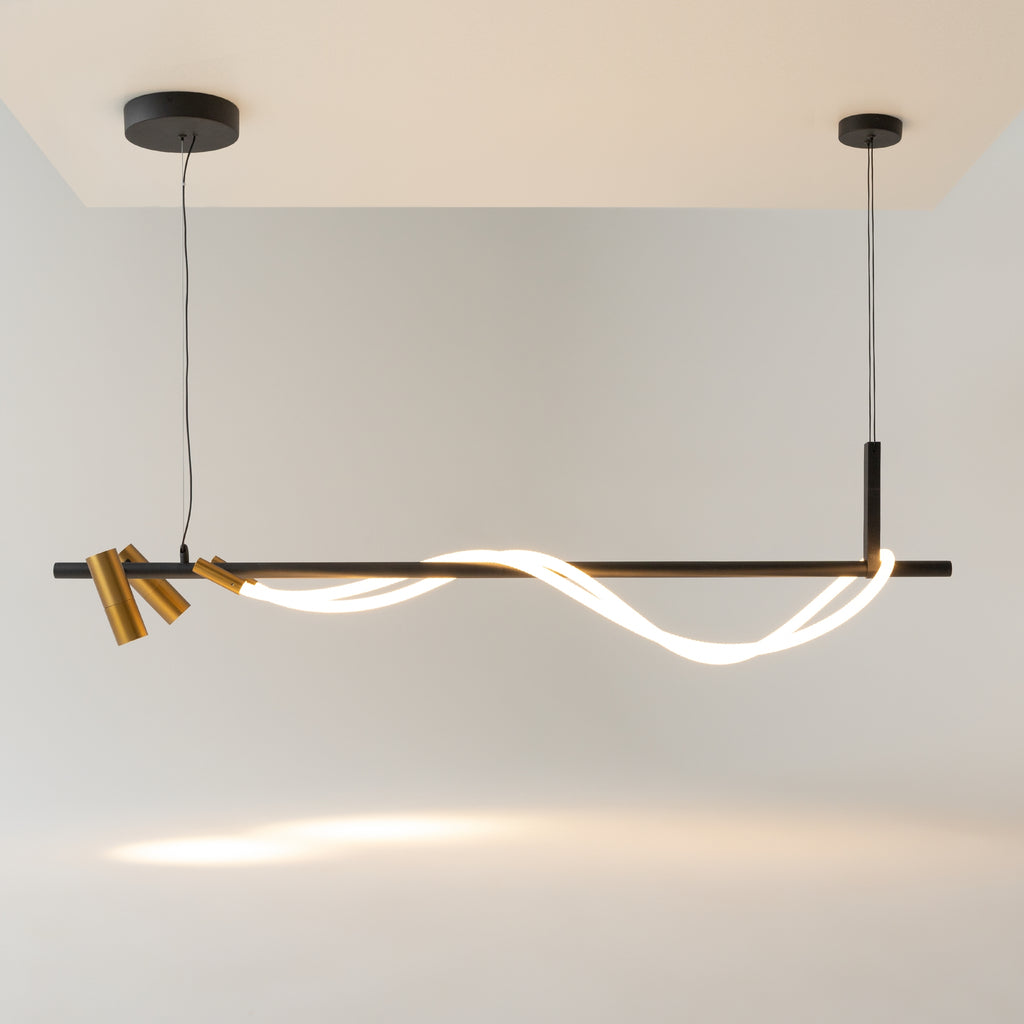 Maytoni Lampa wisząca Tau - Aluminium - Czarny MOD166PL-L30GB3K