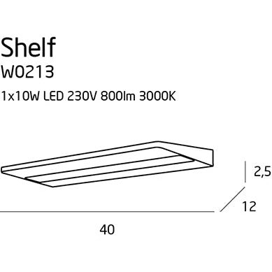 Maxlight Kinkiet Shelf - Metal + akryl - Biały W0213