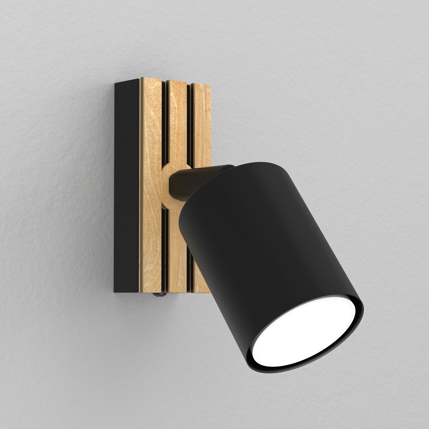 Spot Terra black/wood/black swivel 1xGU10 (Ceryfikat FSC 100%, SGSCH-COC-070615)
