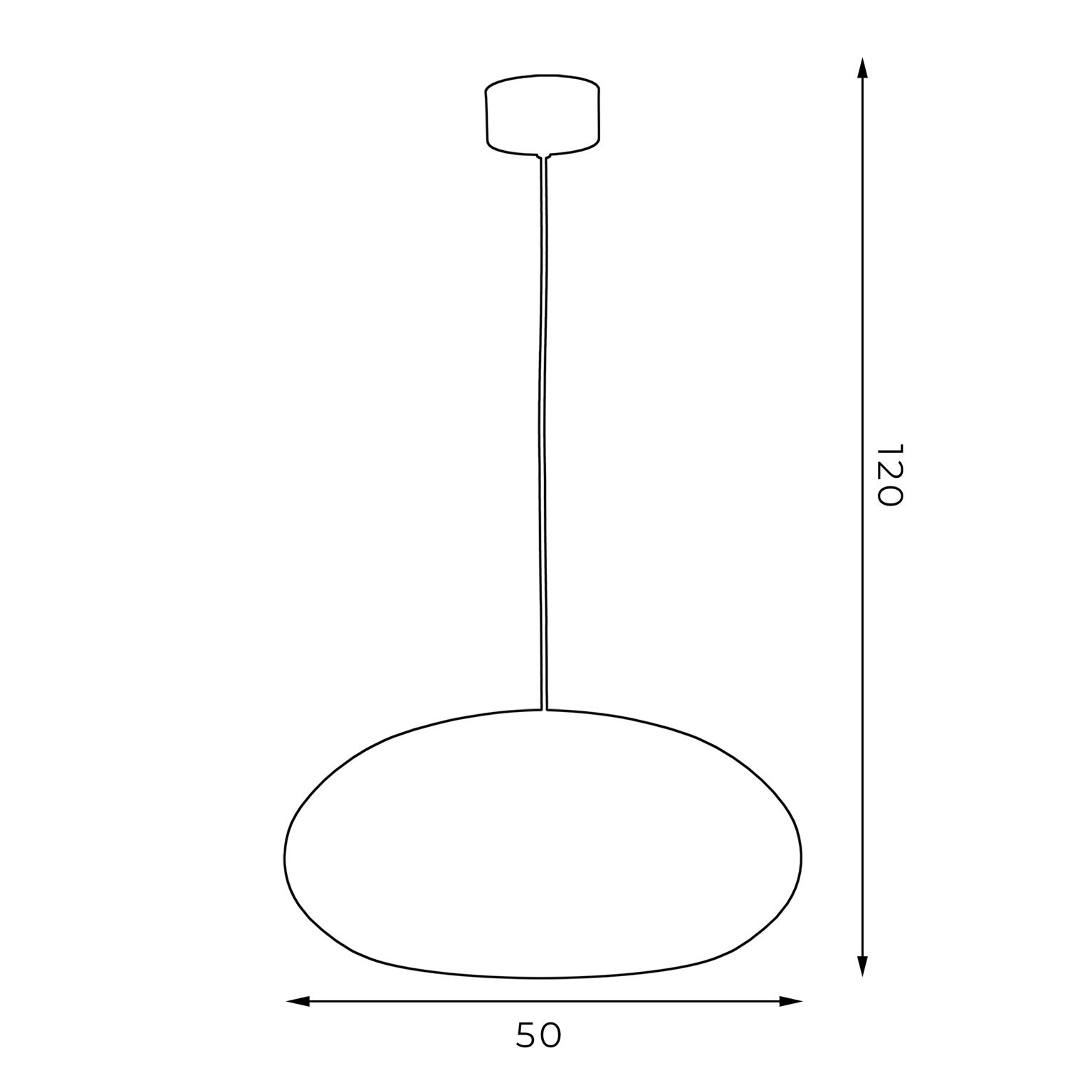 żyrandol Compo oval (dia 500) black/copper 1xE27